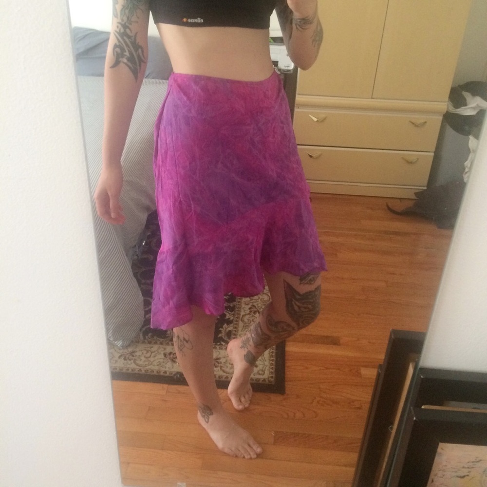 Fuchsia Tie-Dye Skirt